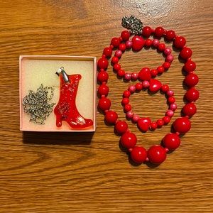 4 pc necklaces and bracelets.